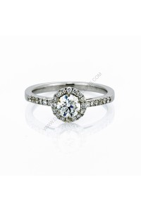 Halo Pave Diamond Engagment Ring